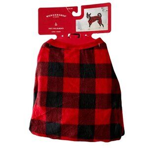 Wondershop Pet Pajamas Buffalo Check Black Red Dog Large NEW NWT